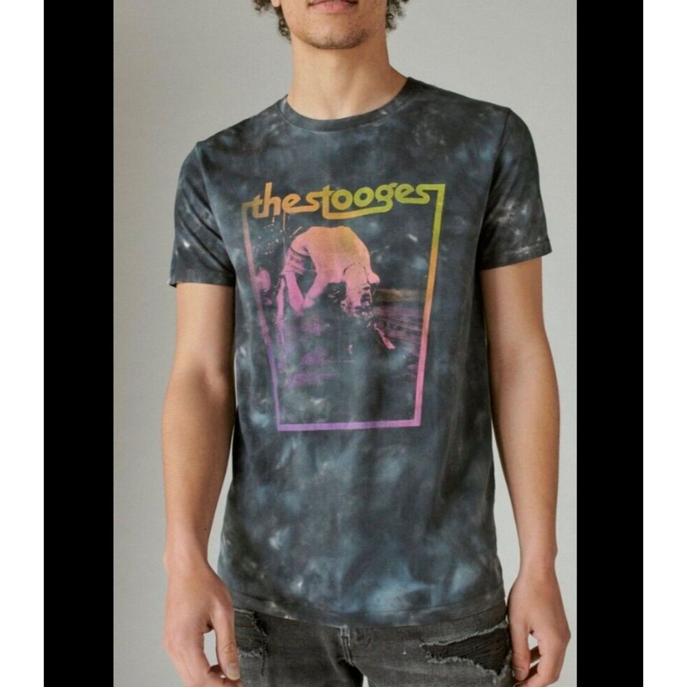 Lucky Brand The Stooges T-Shirt - Acid Wash - Size Large